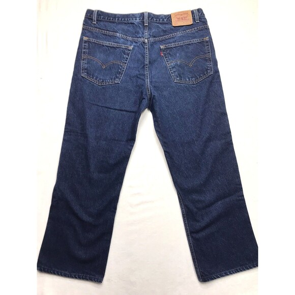 90s LEVIS 517 Jeans Men 40x30 Western Boot Regular Dark Stone Wash Denim Blue - Picture 2 of 16
